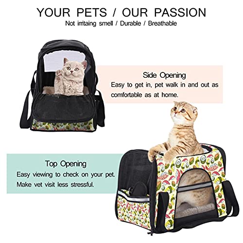  Pet Carrier Cute Sushi Japanese Food Soft-Sided Pet Travel Carriers For Cats,Dogs Puppy Comfort Portable Foldable Pet Bag Airline Approved