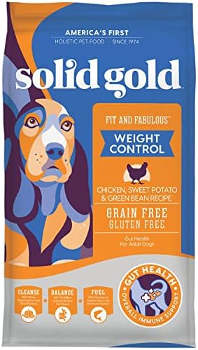  Solid Gold Fit And Fabulous Dog Food - Dry Dog Food For Weight Control - Digestive Probiotics For Dogs - Grain & Gluten Free - High Fiber & Low Fat - Omega, Superfood & Antioxidant Support