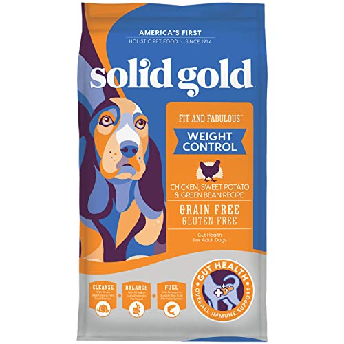  Solid Gold Fit And Fabulous Dog Food - Dry Dog Food For Weight Control - Digestive Probiotics For Dogs - Grain & Gluten Free - High Fiber & Low Fat - Omega, Superfood & Antioxidant Support