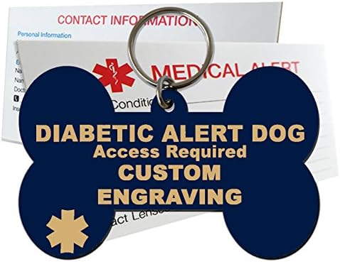  My Identity Doctor Diabetic Alert Dog ID Tag Custom Engraved Dog Bone Plastic - Purple - Extra Large