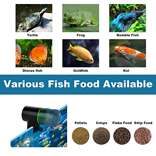 FREESEA Aquarium Automatic Fish Feeder: Vacation Timer Feeder For Fish Tank Electric Adjustable Auto Fish Food Dispenser 0.05 Gal & Two Fixed Methods