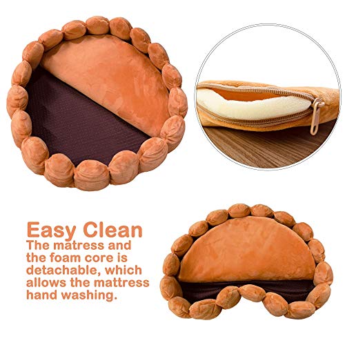  S-Lifeeling Pet Tart Bed Cushion Detachable Soft Fuzzy Cat Bed Winter Plush Lovely Tart Warm Nest Kennel Comfortable Extended Dog Mat Pad