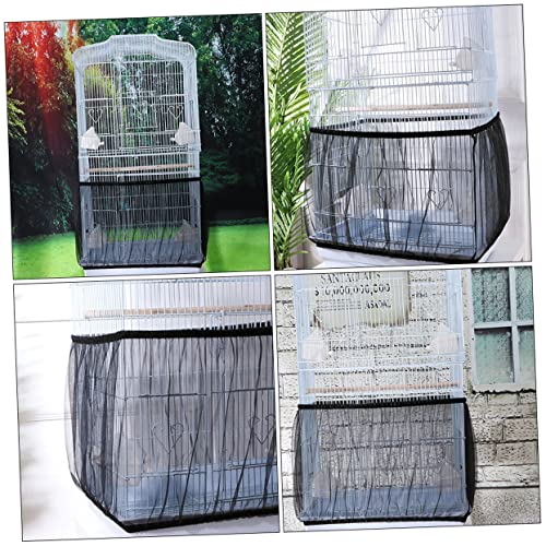  Yardwe Bird Cage Bird Cages For Parrots Catcher Cover Bird Cage Mesh Skirt Birdcage Mesh Net Cover Gauze Black Birdcage Guard Birds Cage Supply Birdcage Food Catcher Mesh Parrot