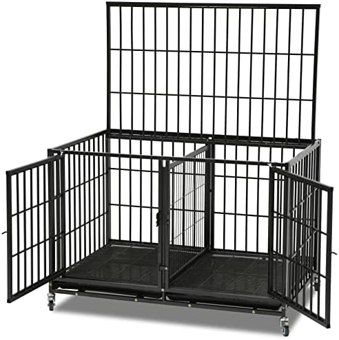  43" Stackable Heavy Duty Cage W/Feeding Doors And Divider Or Additional Tray (DG-43-FS)
