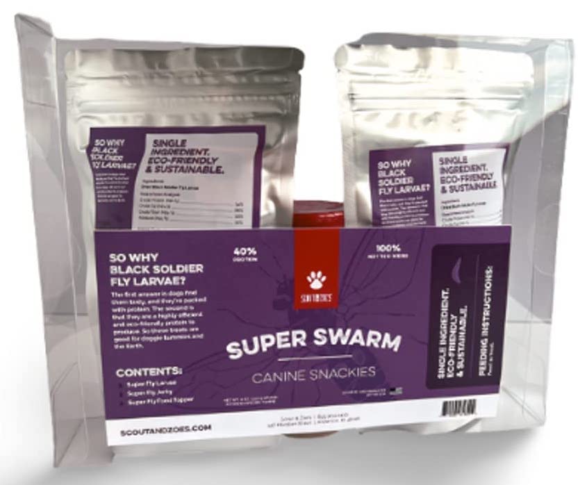  Scout & Zoe's Super Swarm | Variety Pack Includes Black Soldier Fly Jerky, Dried Whole Soldier Fly Larvae, And Food Topper | High In Protein | 10 Ounces Total