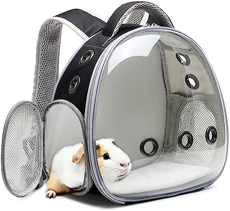 GENERIC Portable Travel Small Animal Carrier Bag Guinea Pig Carrier Bird Rabbit Turtle Carrier Cage Portable Travel Hamster Small Pet Bag Bird Rabbit Guinea Pig Squirrel Breathable Hangbag(Khaki)