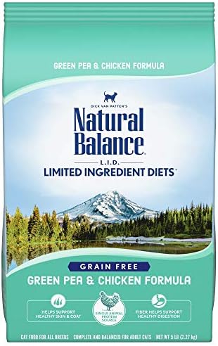  Natural Balance Limited Ingredient Adult Grain-Free Dry Cat Food, Green Pea & Chicken Recipe, 10 Pound (Pack Of 1)
