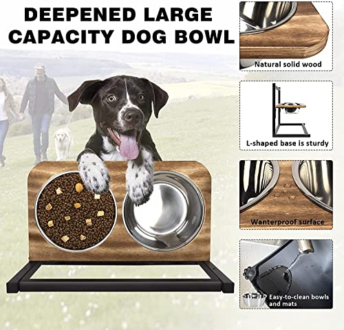  Emfogo Dog Bowls Elevated Dog Bowls For Large Dogs 3 Heights5in 9in 13in Dog Food Bowls Dog Bowl Stand Raised Dog Bowls For Large Dogs 16.5x16 Inch