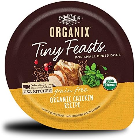  Castor & Pollux Organix Tiny Feasts Grain Free Wet Dog Food (12) 3.5 Oz Tubs