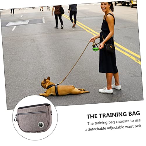  Hohopeti Pet Treat Bag Snack Pouch Dog Walking Food Bag Dog Training Waist Bag Puppy Treat Pouch Pet Training Waist Bag Pet Training Waist Pouch Waist Purse Dog Waist Bag Pet Snack Bag Grey