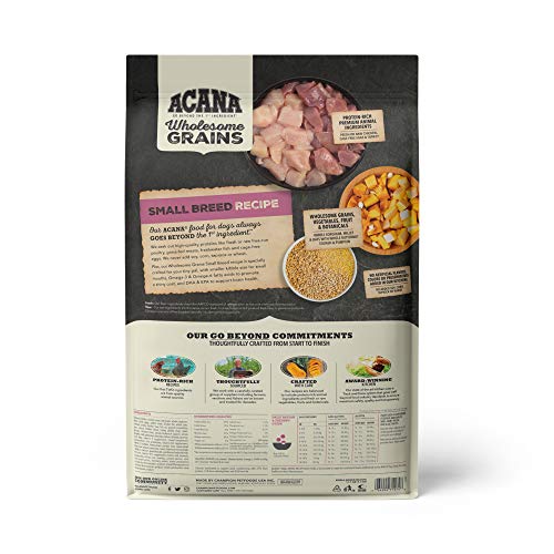  ACANA Wholesome Grains Dry Dog Food, Small Breed Recipe, Chicken And Turkey Dog Food, 11.5lb