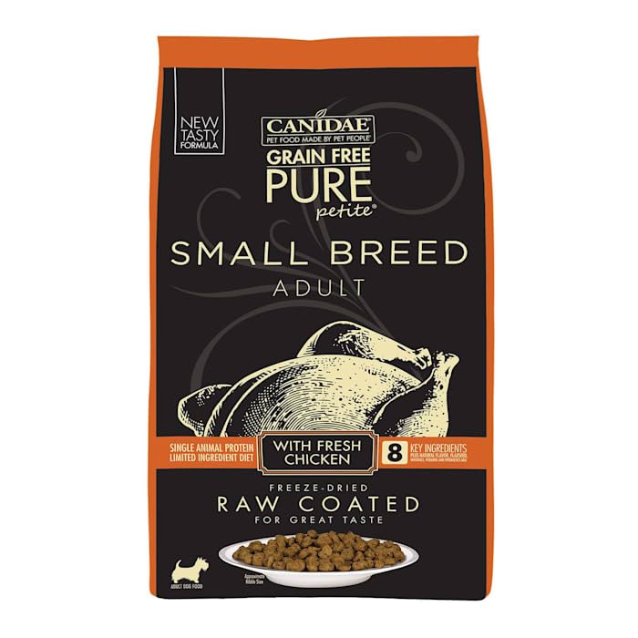  Canidae Pure Petite Premium Freeze-Dried Raw Coated Dog Food For Small Breeds, Real Chicken Recipe, 4 Lbs, Grain Free