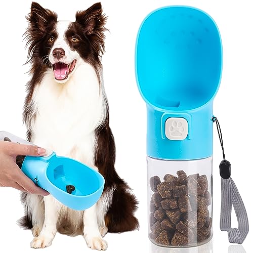  Colorday Handheld Dog Training Feeder, Clicker, Treats Bottle, Treat Pouch, For Training, Walking, Hiking And Traveling,Patent Pending BPA-Free Materials. (6.7 OZ, Blue)