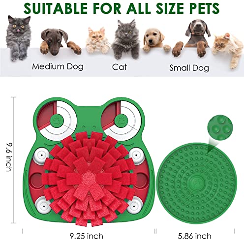  Lalolee Dog Puzzle Toys, 3-in-1 Dog Puzzles With Licking Pad And Slow Food, Stress Relief Interactive Dog Toy For Feeding (Green)