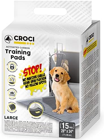  CROCI XXL 30"x36" Charcoal Pads For Dogs, Odor-Control Carbon Pee Pads For Dogs Absorbs Up To 10 Cups Of Liquid, 6-Layer Leak-Proof & Quick Dry Dog Training Pads, Disposable (35 Counts)