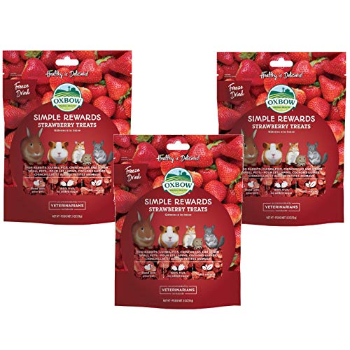  Oxbow Simple Rewards Treats Rabbit Guinea Pig Chinchilla Strawberry .5 Oz 3 Pack