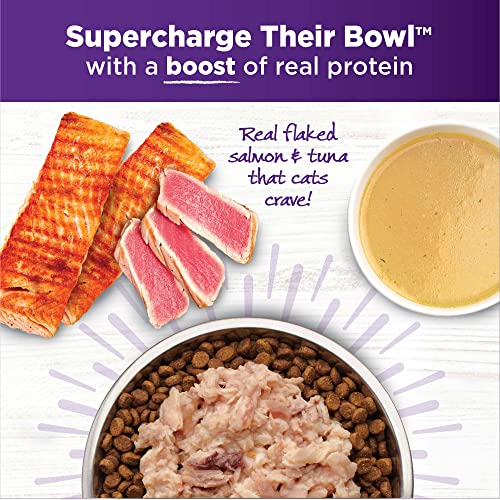  Wellness Bowl Boosters Wet Cat Food Topper, Flaked Salmon & Tuna In Broth, 1.75 Ounce (Pack Of 12)