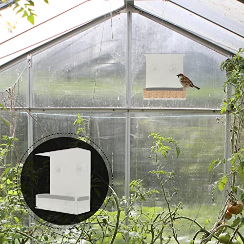  LUOZZY Bird Feeder Parrot Food Container With Suckers Parrot Feeding Tool For Outdoor (As Shown)