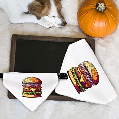 GENERIC Burger Pet Bandana Collar - Fast Food Scarf Collar - Printed Dog Bandana - XL