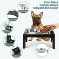  ODRIEW Elevated Dog Bowls, 5 Adjustable Heights Raised Dog Bowl Stand With 2 Stainless Steel Dog Food Bowls, Tiltable Neck Guard Dog Bowl Stand For Small Medium Large Pets Dogs And Cats