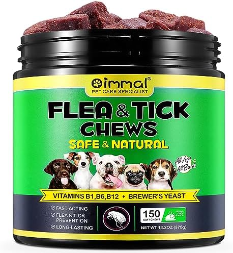  Flea & Tick Prevention For Dogs Chewable, Natural Flea And Tick Supplement For Dogs, 150 Flea And Tick Chews For Dogs, Oral Flea Pills For All Breeds And Ages Dogs