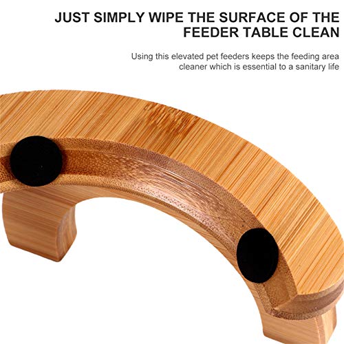  Pet Bowl 1 Set Pet Feeding Bowl Cat Bowl And Wooden Bracket Anti- Skid Pet Food Water Bowl