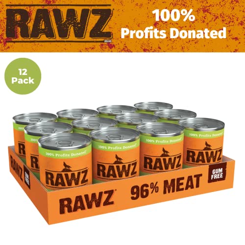  Rawz 96% Meat Canned Wet Food For Dogs 12 Pack/ 12.5 Oz. Cans (Chicken/Chicken Liver)