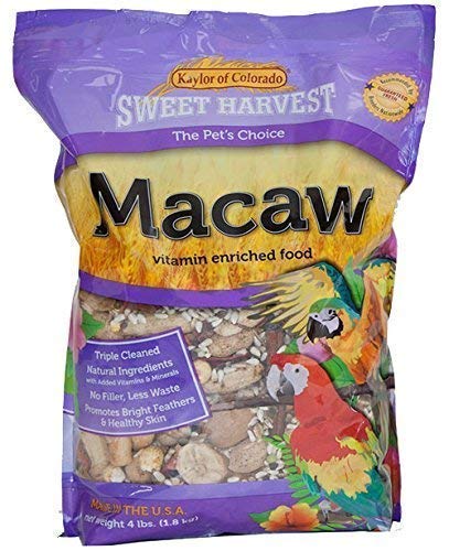 Sweet Harvest Macaw Bird Food, 4 Lbs Bag - Seed Mix For Macaw Parrots