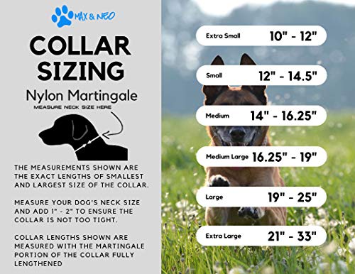  Max And Neo Nylon Martingale Collar - We Donate A Collar To A Dog Rescue For Every Collar Sold (Medium, Teal)