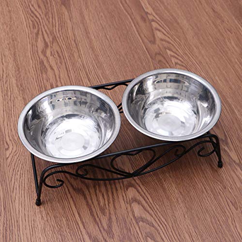  Dual Stainless Steel Dog Bowl Pet Water Food Feeder Bowl Dog Food Bowl Pet Bowl Size Small Pet Dog Utensils