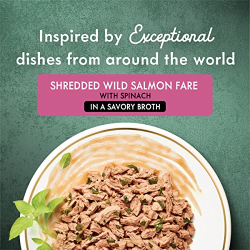  Purina Fancy Feast Wet Cat Food, Medleys Shredded Wild Salmon Fare With Spinach In A Savory Cat Food Broth - (24) 3 Oz. Cans