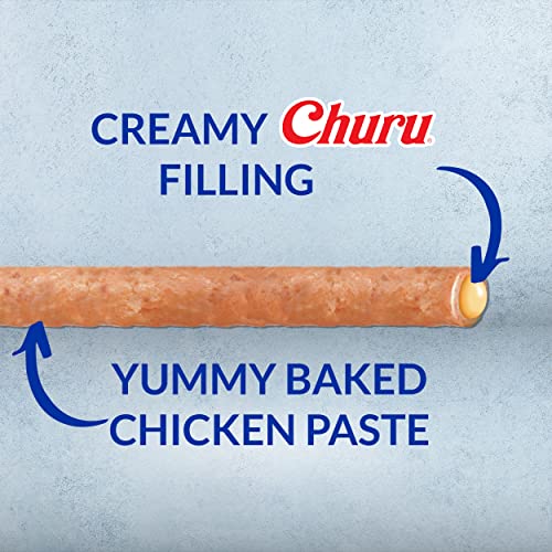  INABA Churu Rolls For Dogs, Grain-Free, Soft/Chewy Baked Chicken Wrapped Churu Filled Dog Treats, 0.42 Ounces Each Stick| 64 Stick Treats Total (8 Sticks Per Pack), Chicken With Salmon Recipe
