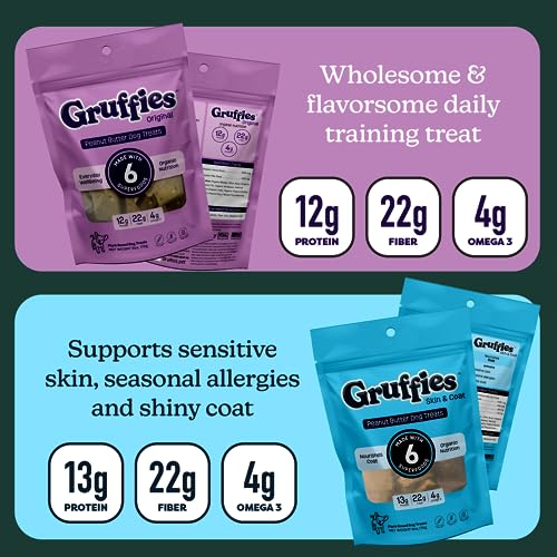  Gruffies Dog Treats - Nutrient-Rich, Guilt-Free Training Treats, Made In The USA, Enriched With Super Foods, Omega 3, Fiber, Protein, Soy-Free, Wheat-Free, Corn-Free Bundle Of 4 (170g Each)