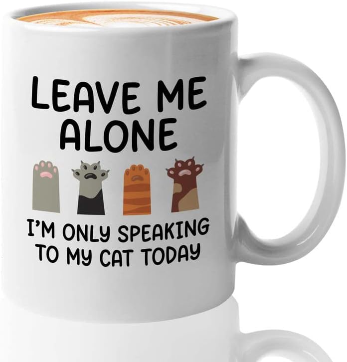  Flairy Land Cat Lady Coffee Mug 15oz Black - Passionate About Cats -Cat Paw Cat Parents Cat Mama Cat Lover Kitties Purr Feline Mom