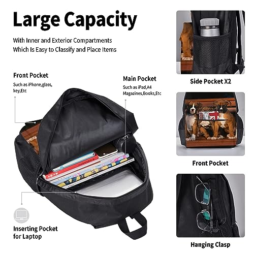  Puppies Dogs Pets Animals Backpack Set 3pcs With Lunch Bag Pencil Case Travel Daypack Lunch Bag Pencil Pouch Combination