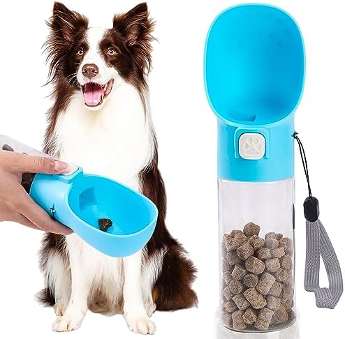 Colorday Handheld Dog Training Feeder, Clicker, Treats Bottle, Treat Pouch, For Training, Walking, Hiking And Traveling,Patent Pending BPA-Free Materials. (6.7 OZ, Blue)