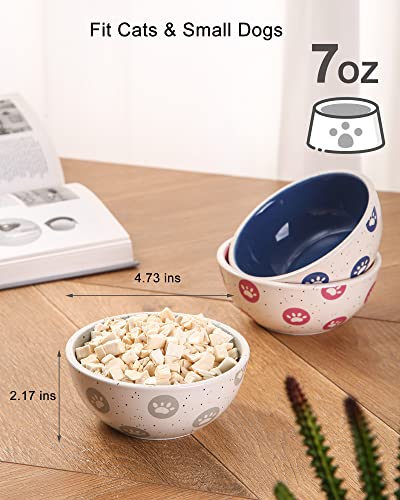  ARRADEN Cat Food And Water Bowl Set, 2pcs Ceramic Cat Bowl, 8 OZ Large Cat Bowls, Whisker Friendly Cat Food Bowls For Indoor Cats, Puppies, Small Dogs