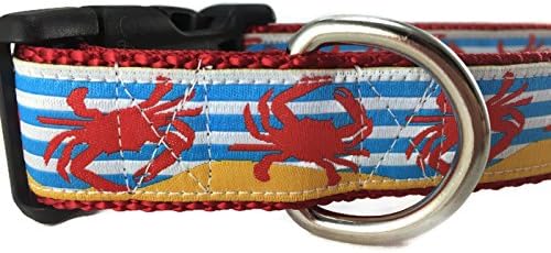  Ocean Dog Collar, Caninedesign, Quick Release Buckle, 1 Inch Wide, Adjustable, Nylon, Medium And Large (Sharks, Large 15-22")