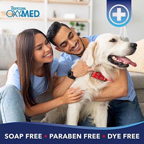  TropiClean Oxymed Medicated Cat & Dog Shampoo For Itchy Skin, Skin Soothing Oatmeal Shampoo For Dogs & Cats 20 Ounce