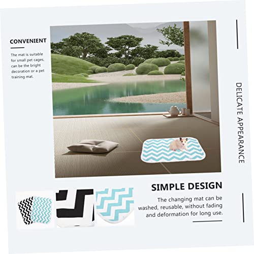  Mipcase 4 Pcs Flannel Mats Black Rabbits Cage Food Pig Guinea Breathable Diapers Sleep Training Liner Pets Washable Super Pee Green Cushions Dog Hedgehog Potty Cat Pet Bedding Chinchilla