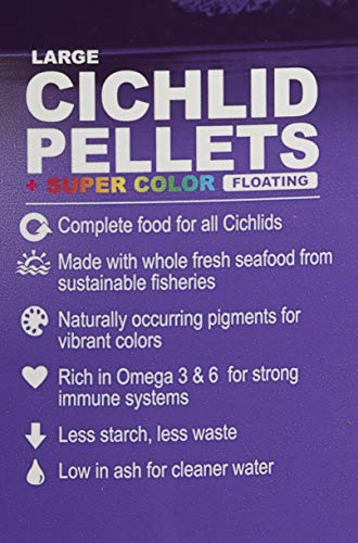  Omega One Super Color Floating Cichlid Pellets, 8mm Large Pellets, 10 Lb Bucket