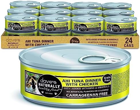  Dave's Pet Food Grain Free Wet Cat Food (Chicken), Made In USA Naturally Healthy Canned Cat Food, Added Vitamins & Minerals, Wheat & Gluten-Free, 12.5 Oz (Case Of 12)