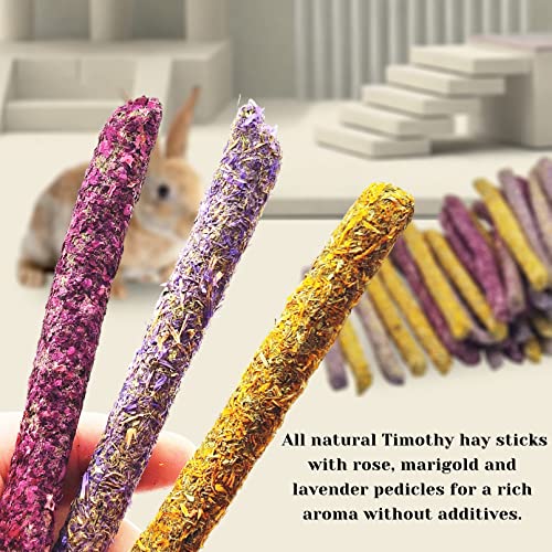  Hamiledyi 72PCS Timothy Hay Sticks Rabbit Chew Toys Mixed Natural Bunny Molar Sticks Guinea Pig Molar Rod Treats For Chinchilla Hamster And Other Small Animals Molars Snack Toys