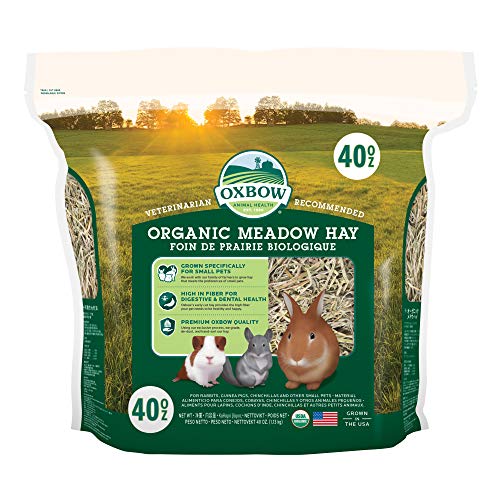  Oxbow Animal Health Meadow Hay - All Natural Hay For Rabbits, Guinea Pigs, Chinchillas, Hamsters & Gerbils - 40 Oz.