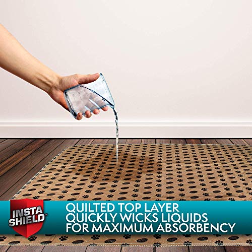  Simple Solution Large Washable Puppy Pad | Reusable Dog Pee Pad | Absorbent And Odor Controlling | 30x32 Inches, 2 Count, Black & Beige