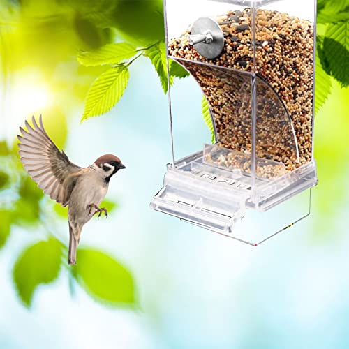  HYVET Automatic Feeders， Bird Feeders Automatic Parrot Feeder Drinker Acrylic Seed Food Container Cage Accessories For Small And Medium Parakeets