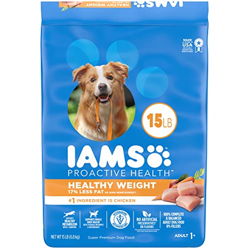  IAMS Adult Healthy Weight Control Dry Dog Food With Real Chicken, 15 Lb. Bag