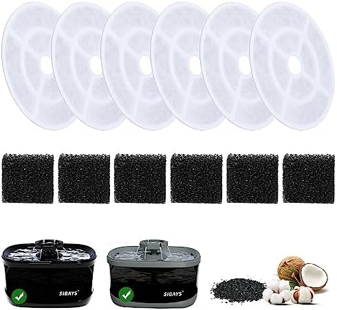  SIBAYS 9L 300OZ 2.4GAL Dog Water Fountain For Large Dogs,3 Sprouts Pet Water Fountain For Dogs,Multi Pets,3 In 1 Light,Automaticlly Super Quiet,4 Layer Filter,BPA-Free Material