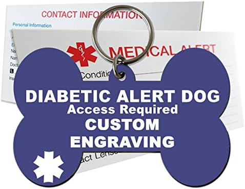  My Identity Doctor Diabetic Alert Dog ID Tag Custom Engraved Dog Bone Plastic - Purple - Extra Large