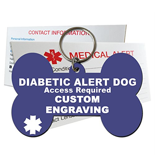  My Identity Doctor Diabetic Alert Dog ID Tag Custom Engraved Dog Bone Plastic - Purple - Extra Large